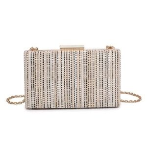 Urban‎ Expressions Azores Evening Bag Clutch Natural Tweed Beige White Black